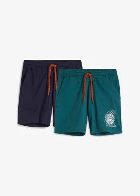 Navy Blue and Teal Knit Shorts (2-Pack)